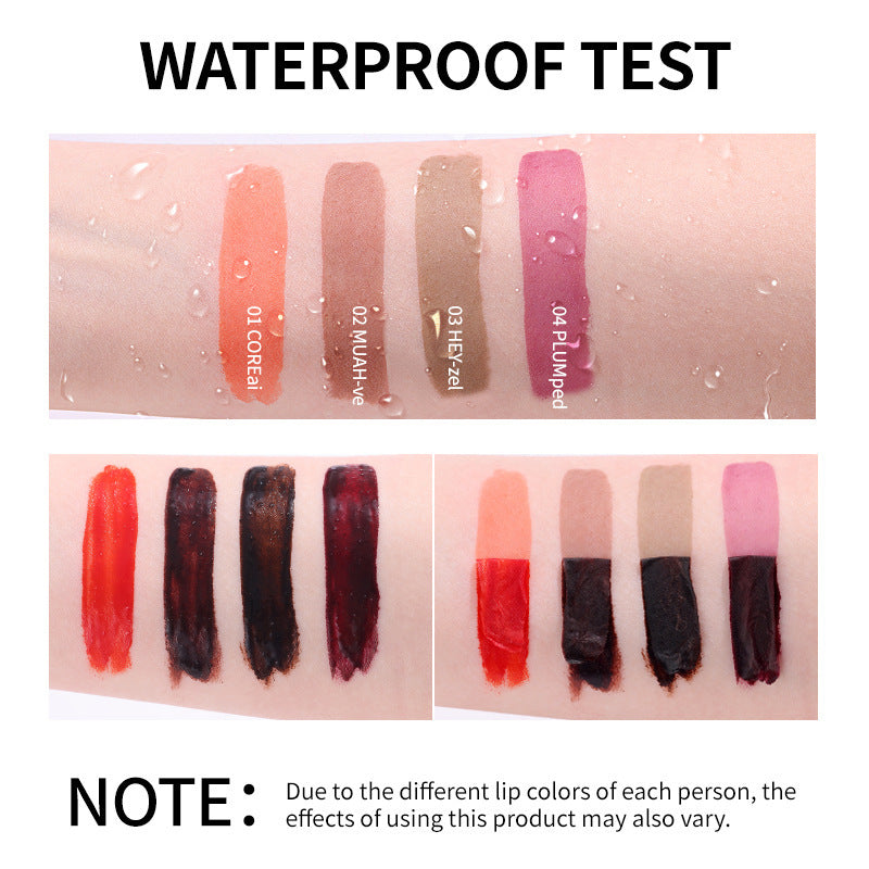 4-Color Matte Velvet Peel-Off Lip Gloss