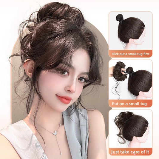 Bun hairstyle, false hair band